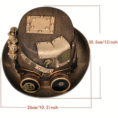 Steampunk Golden Hat With Goggles Stage Performance Halloween Cosplay