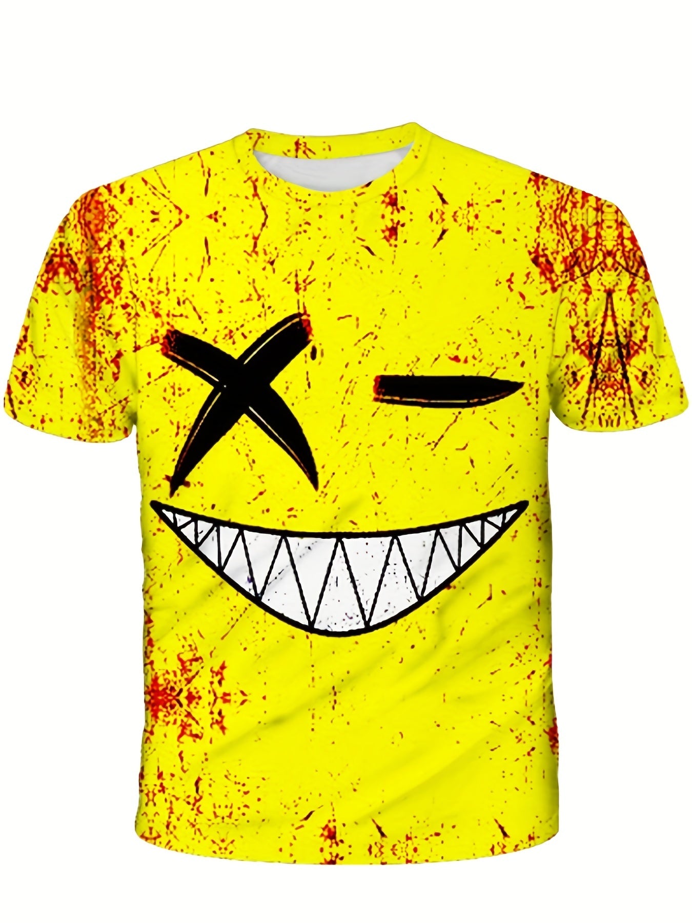 Boys' Happy Face Graphic T Shirt Short Sleeve Tee for Summer Fun