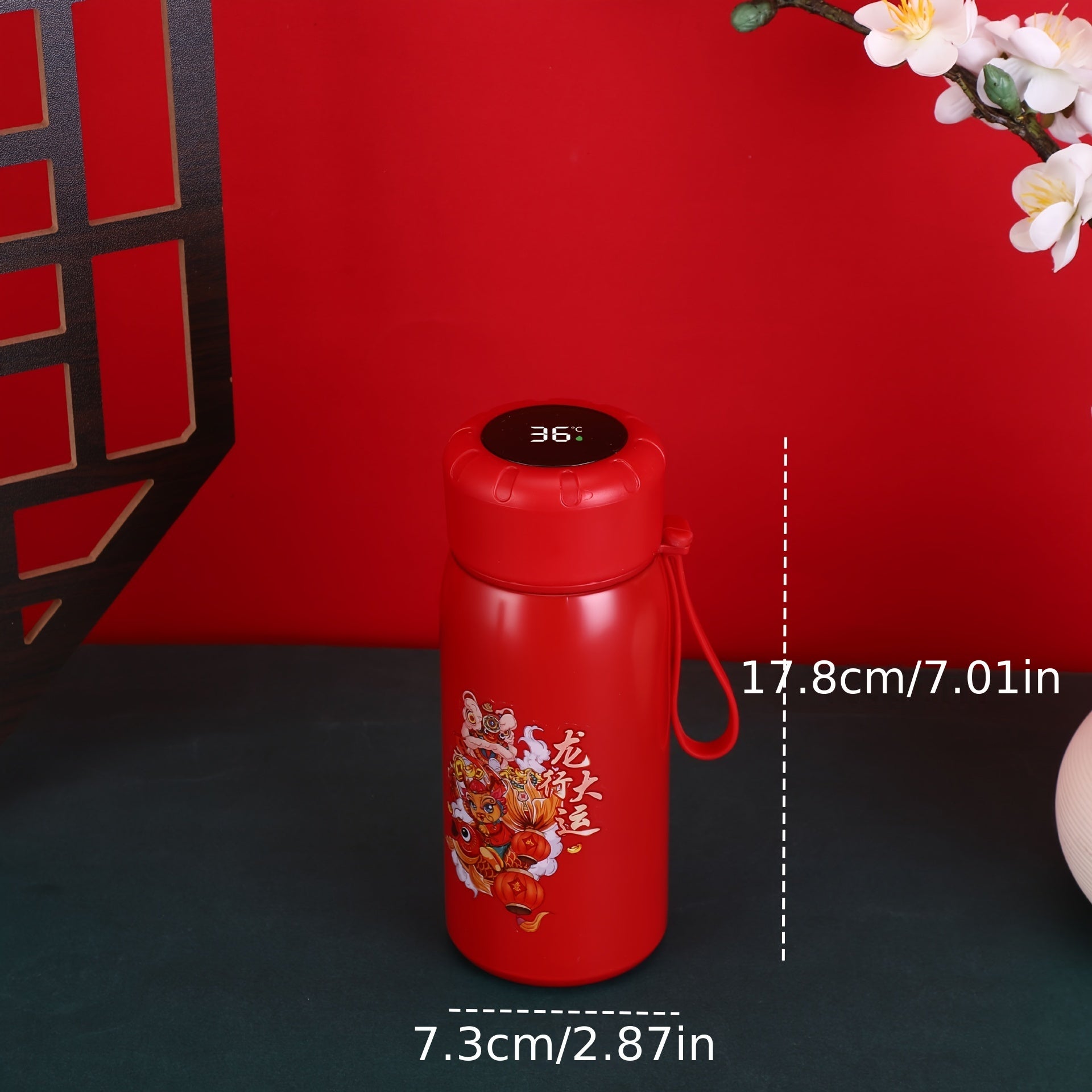 400ml Insulated Water Cup with Temperature Display Stainless Steel