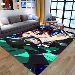 Anime Game Character Velvet Area Rug Non-slip Stain Resistant Machine Washable