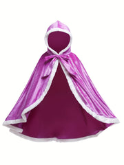 Girls Mermaid Princess Cape Cloak Glitter Party Prop Kids Halloween Fancy Dress