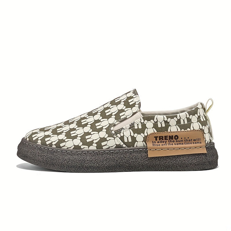 Men's Anime Print Slip On Casual Shoes For Spring And Summer