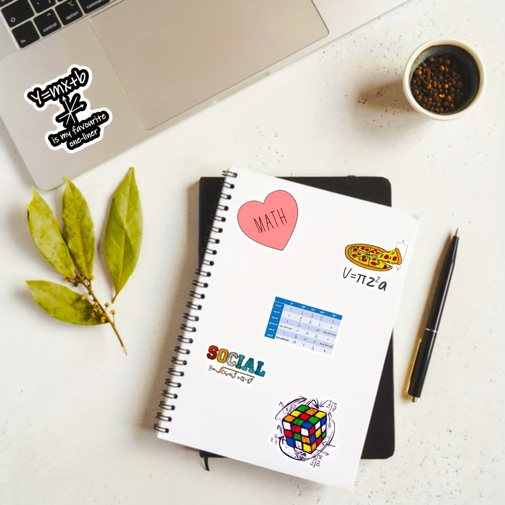 50pcs Math Series Waterproof Vinyl Stickers for Water Bottles Laptops Phones