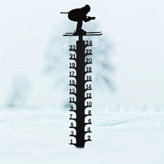 Metal Snowmobile Snow Gauge Garden Stake Christmas Decor