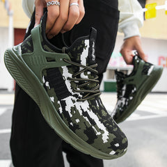 Men's Camo Knit Trail Running Shoes Soft Sole Sneakers