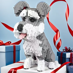 2109pcs Schnauzer Dog Building Block Set ABS Material Animal & Movie Themed