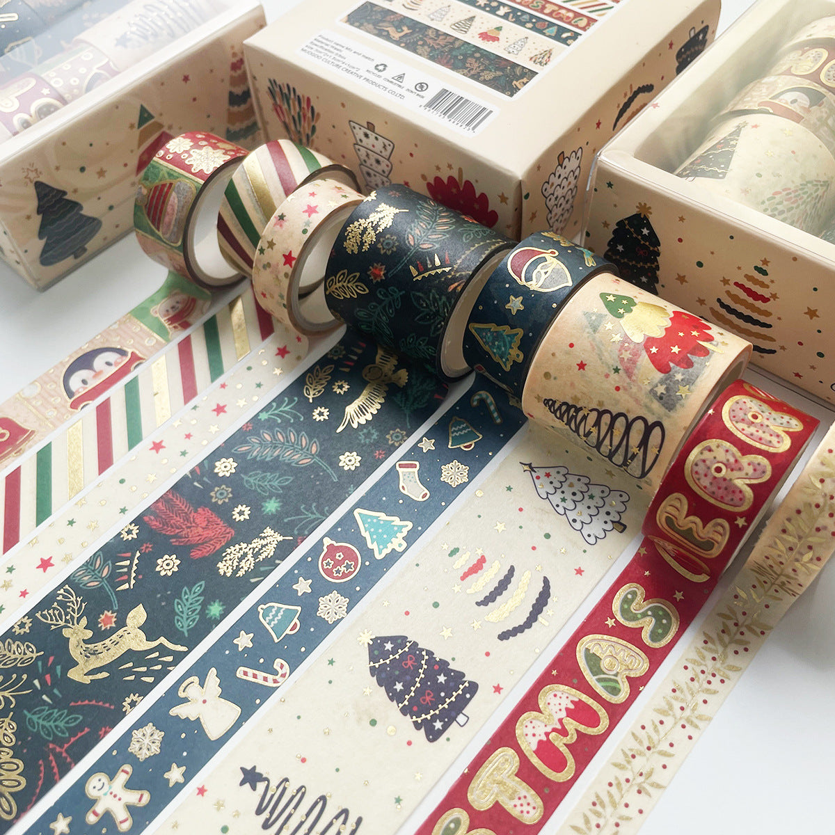 8pcs Christmas Washi Tapes for Scrapbook Journal DIY Craft