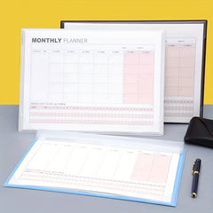 1pc Monthly Desk Calendar - Work Time Schedule Plan Record Memo