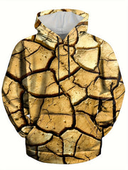 Chapped Soil 3D Print Hoodie Men Graphic Hoodie - Comfy Loose Pullover