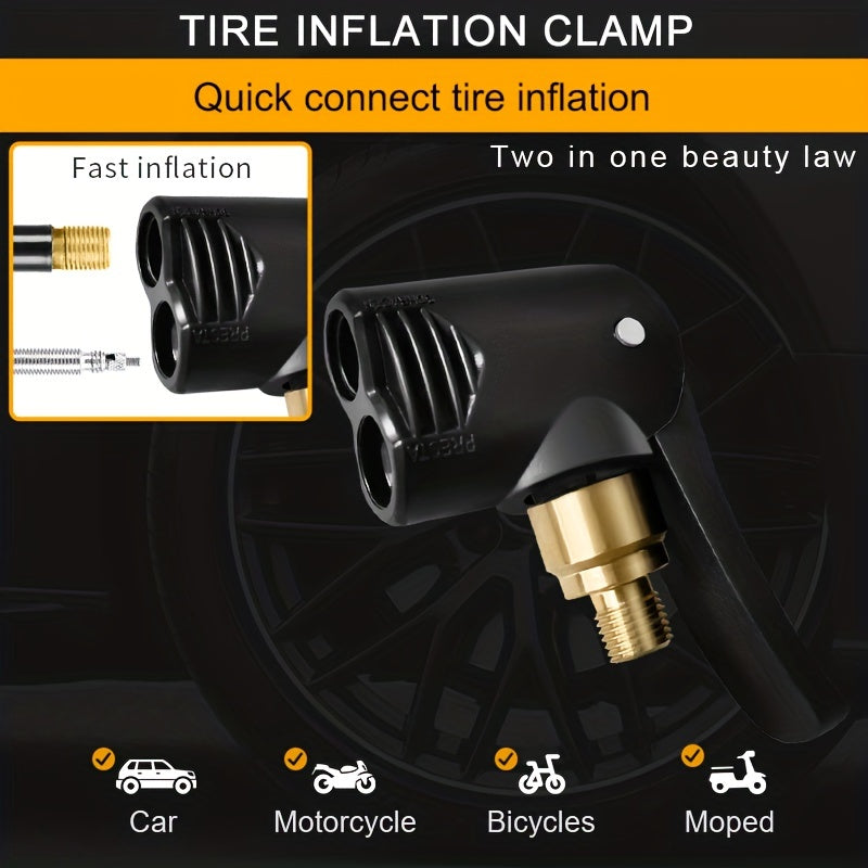 2 in 1 Tire Inflatable Chuck American French Nozzle Conversion Pump