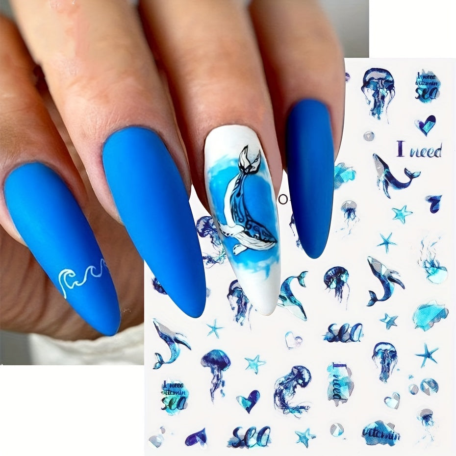 Whale Jellyfish Nail Art Stickers Nail Stickers Nail Art Supplies