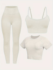 3-Piece Yoga Sports Set for Women's Fitness Gym & Yoga
