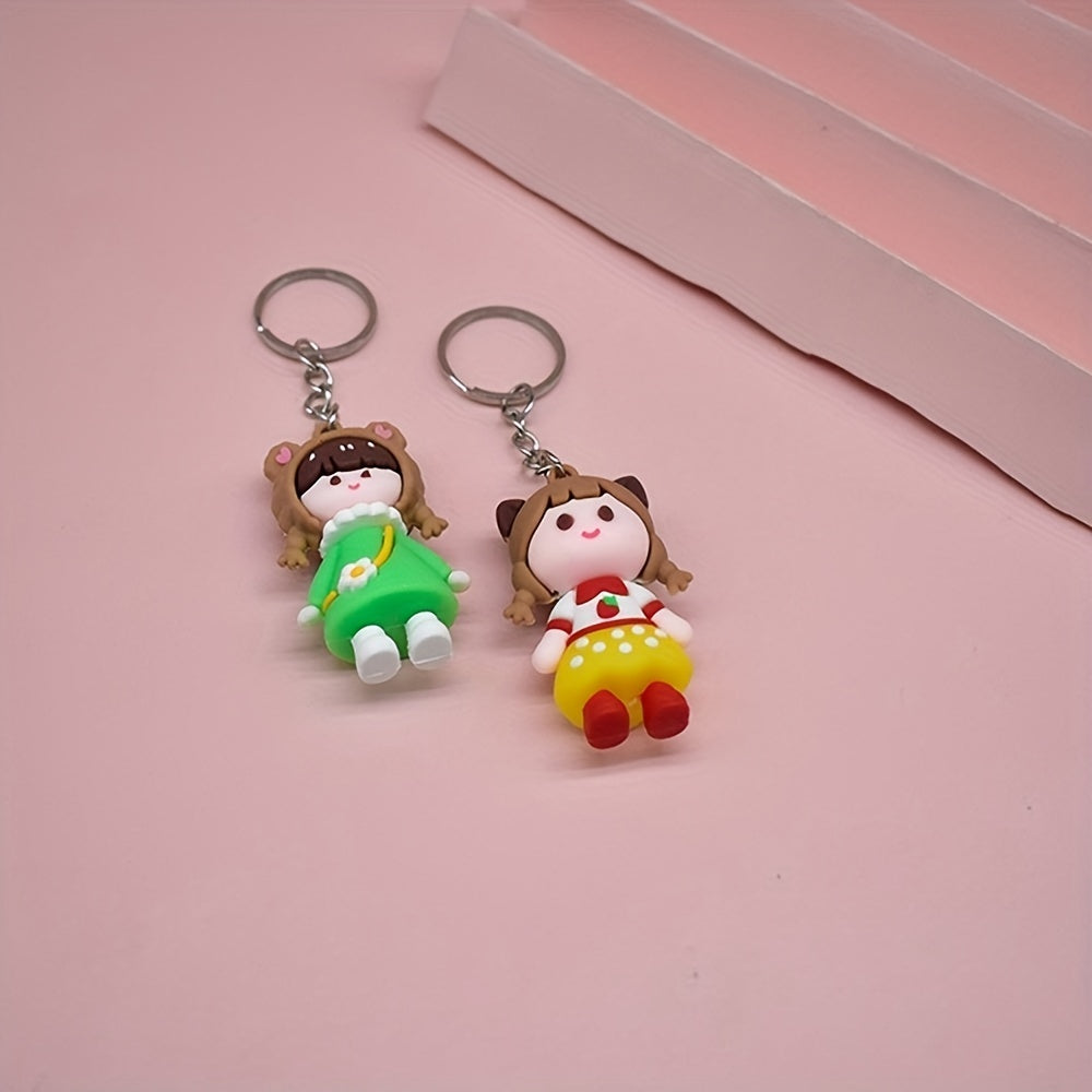 4pcs Doll Keychain Key Ring Purse Bag Pendant Car Key Pendant