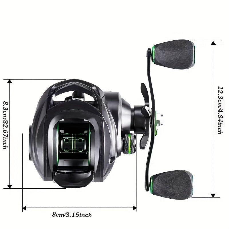 Far Throwing Baitcasting Reel 7:2:1 Metal Fishing Reel w/ 9 Gears