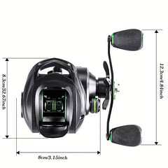 Far Throwing Baitcasting Reel 7:2:1 Metal Fishing Reel w/ 9 Gears