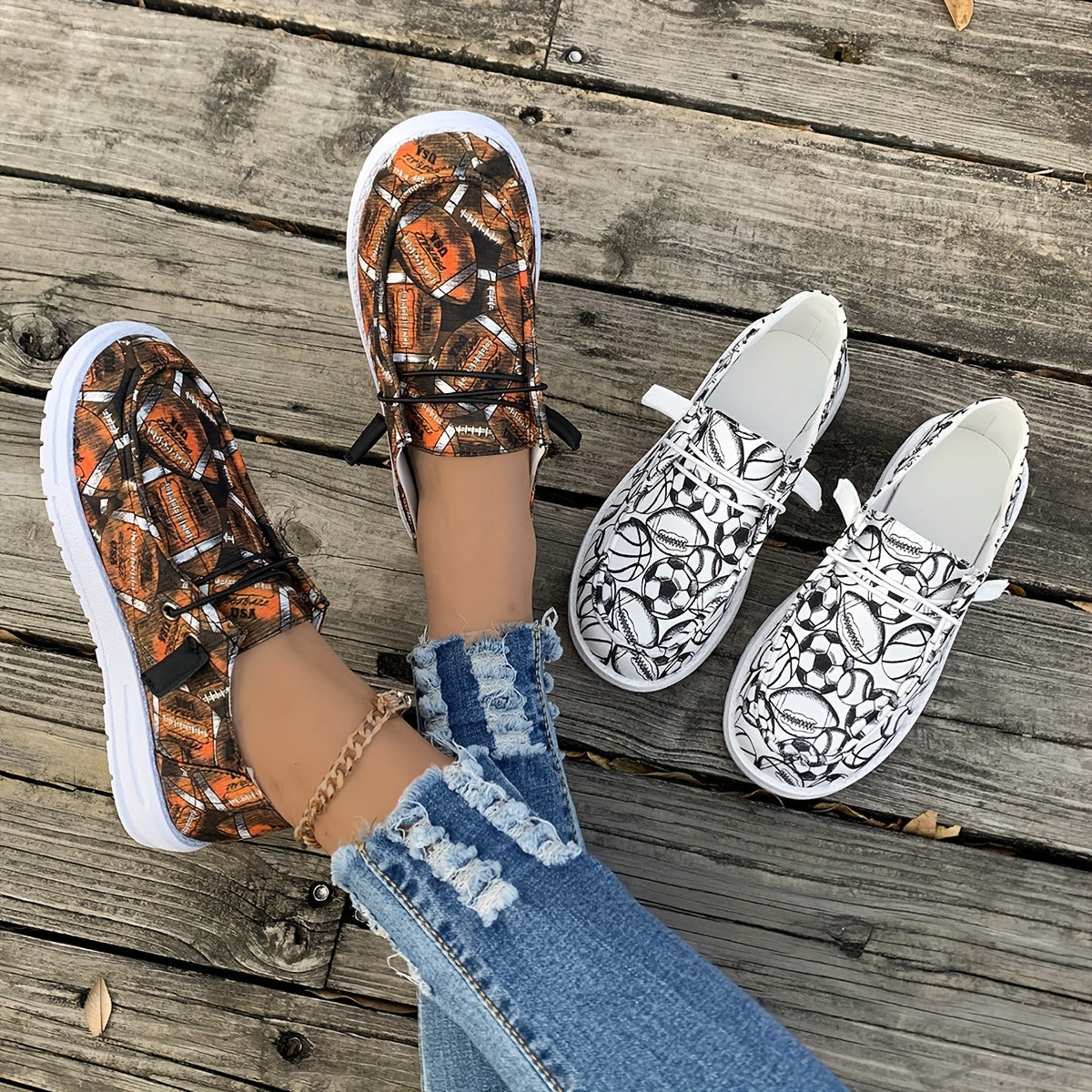 Women's Rugby Pattern Skate Shoes Light Lace Canvas Sneakers