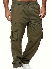 Men's Pocket Cargo Pants Straight Leg Drawstring Joggers