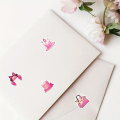 55 Girly Pink PVC Stickers Cartoon Designs Self Adhesive Vinyl Decals