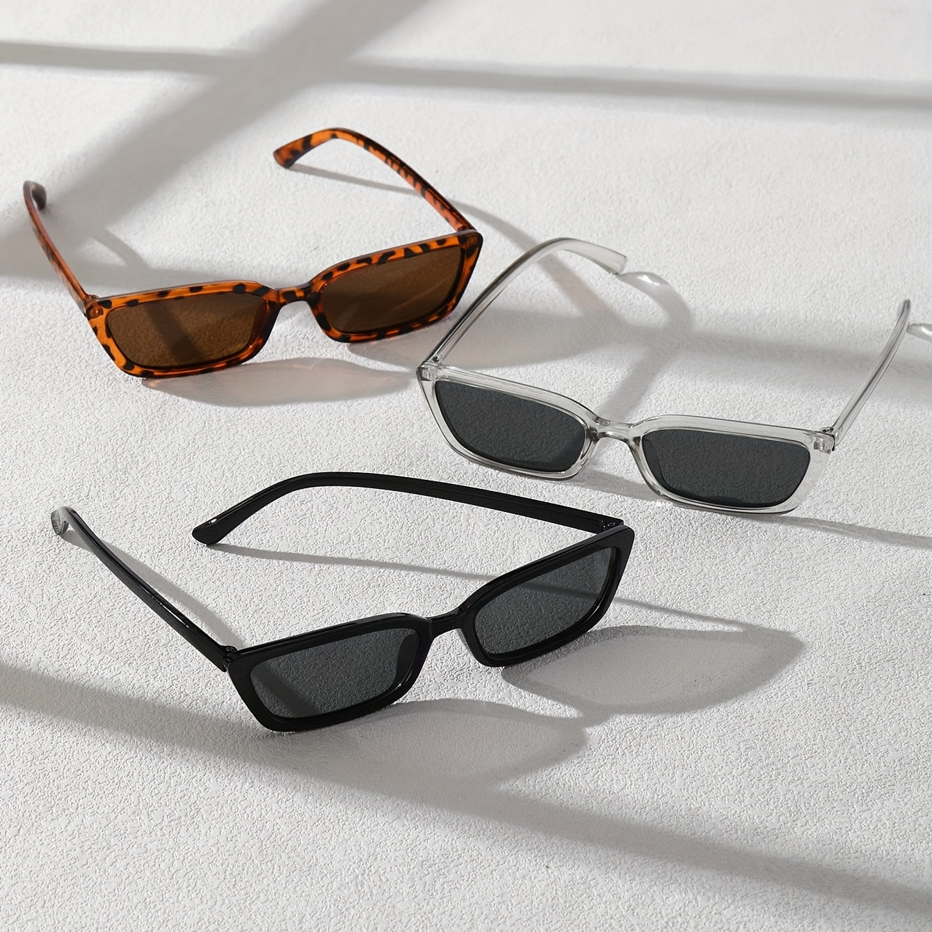 3 Pairs Cat Eye Sunglasses Rectangle UV400 Sun Shades for Summer