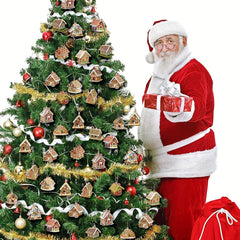 30pcs Gingerbread Wood Christmas Ornaments Hangings Home Decorations