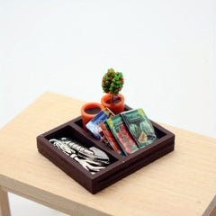 Dollhouse Gardening Set Wooden Box Shovel Potted Plant Seeds for Dollhouse Home