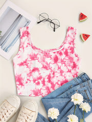 2 Pack Y2K Tie Dye Crop Tank Tops Sexy Sleeveless Summer Women's Clothing
