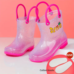 Girl's Rain Boots Comfy Non Slip Waterproof Casual Shoes