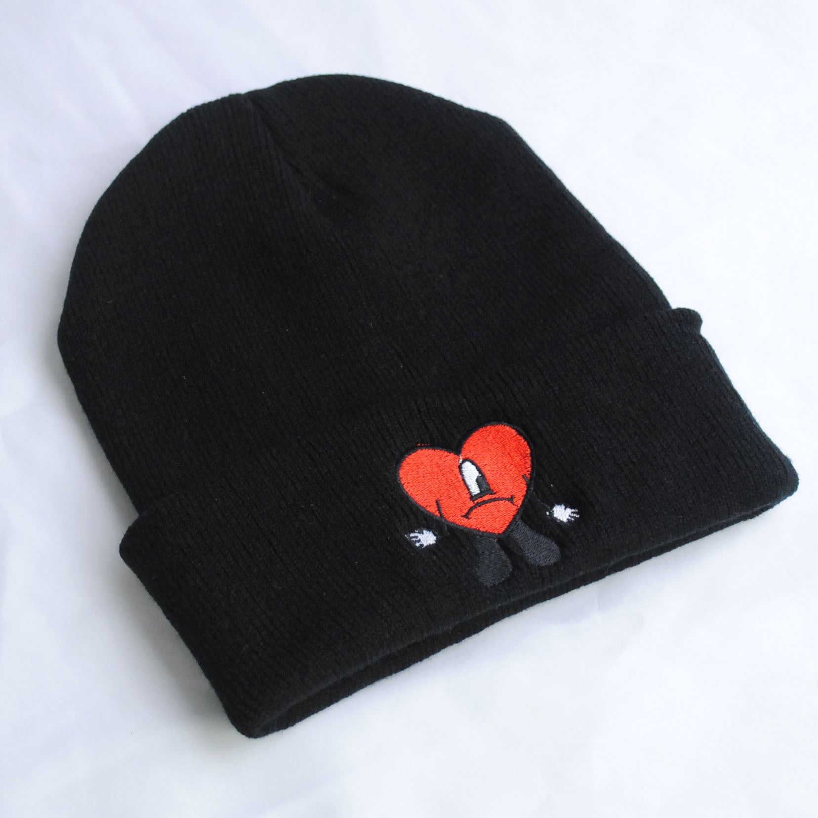Embroidery Heart Knit Hat Bad Rabbit Cartoon Hip Hop Style Beanie Hat