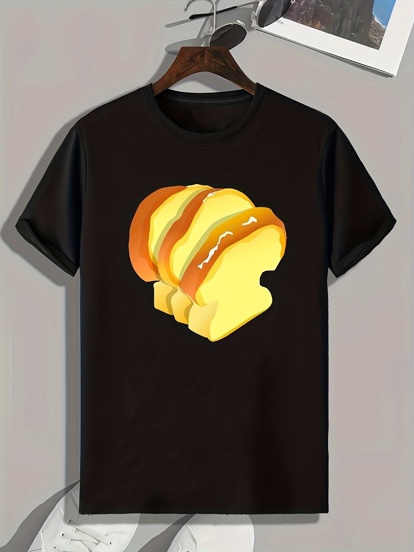 Toast Print Men's Graphic T-shirt for Summer