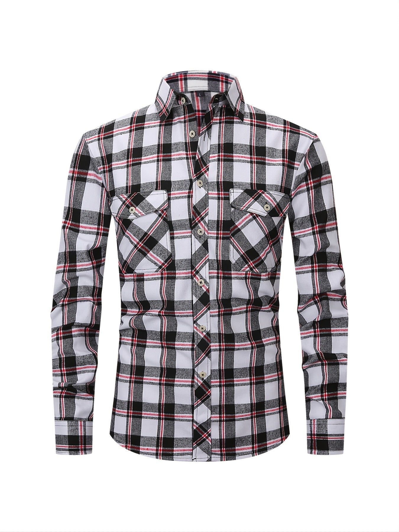 Men's Plaid Long Sleeve Button Down Shirt