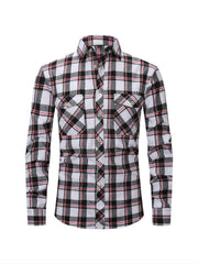 Men's Plaid Long Sleeve Button Down Shirt