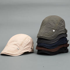 Men's Skull Iron Mark Embroidery Letter Beret Outdoor Travel Duck Tongue Hat