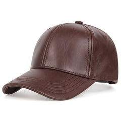 Men's PU Leather Baseball Cap Casual Fashion Cap