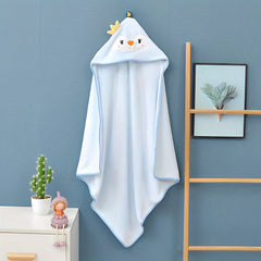 Cartoon Embroidery Baby Hooded Bath Towel Blanket Soft Absorbent