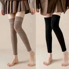 2 Pairs Knitted Leg Warmers Over The Knee Socks Women's Stockings