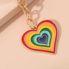 Rainbow Heart Keychain Bag Charm - Pride Month Gift