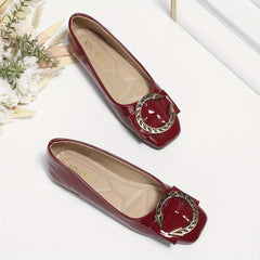 Women's Rhinestone Square Toe Slip On Shoes