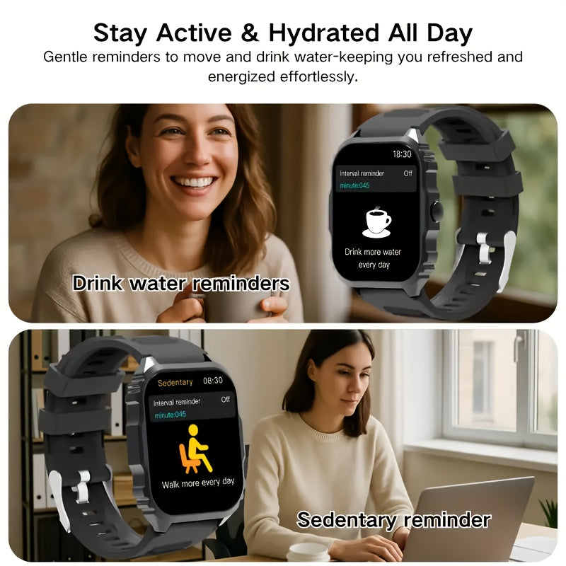 Unisex Fitness Smartwatch Wireless Calling Music Control Alarm Pedometer