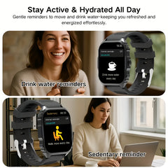 Unisex Fitness Smartwatch Wireless Calling Music Control Alarm Pedometer