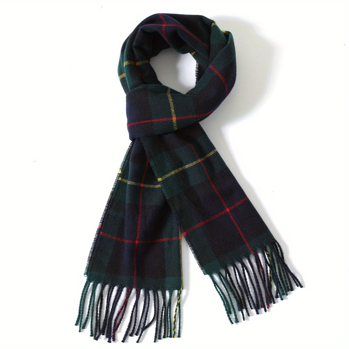 Men's Plaid Checked Scarf for Winter