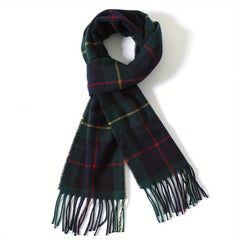 Men's Plaid Checked Scarf for Winter