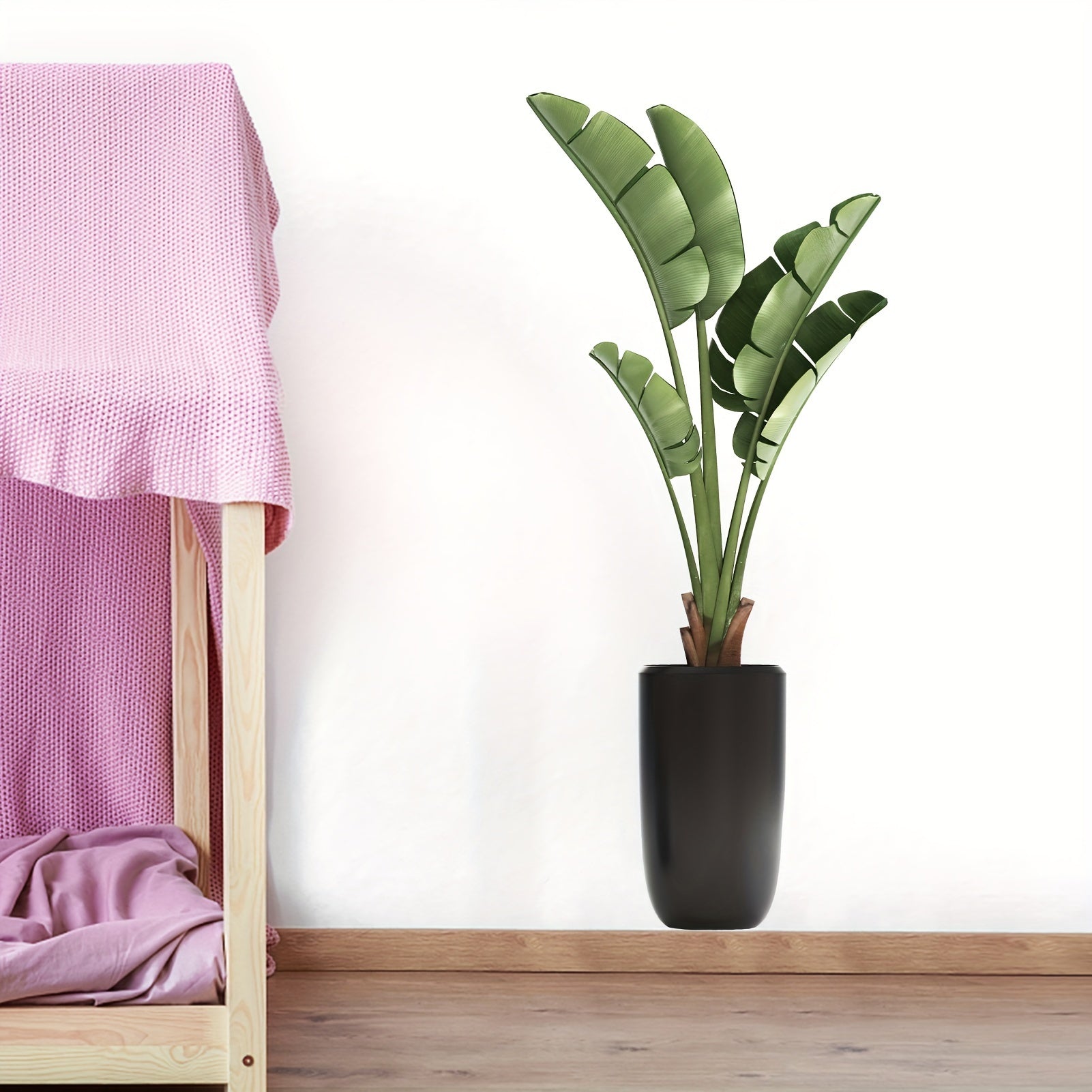 Tropical Palm Leaf Wall Decals Green Potted Plant Stick-On