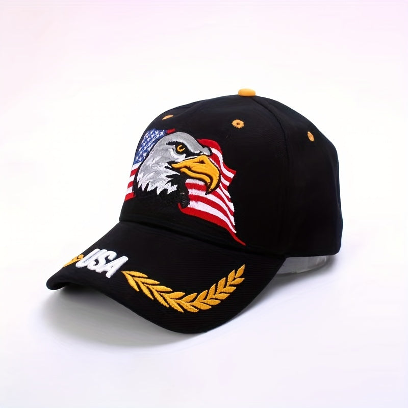 Men's Patriotic Eagle Baseball Cap American Flag Adjustable Embroidery Cap