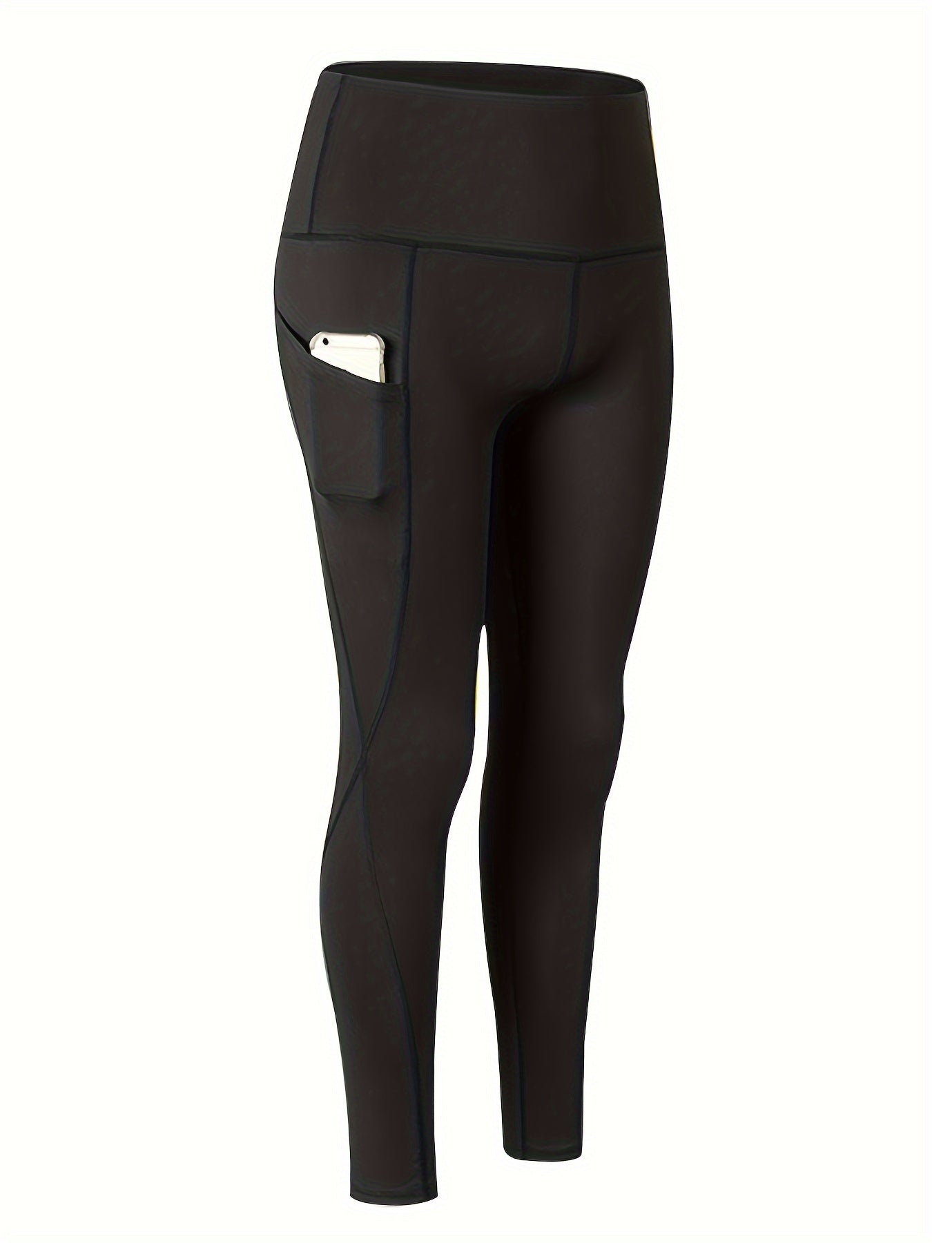 2pcs Tummy Control Yoga Pants High Waist Cropped With Pocket