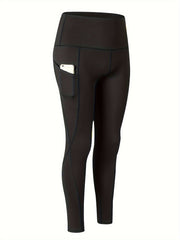 2pcs Tummy Control Yoga Pants High Waist Cropped With Pocket