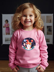 Lovely Kitty In The Snow Crew Neck Sweatshirt