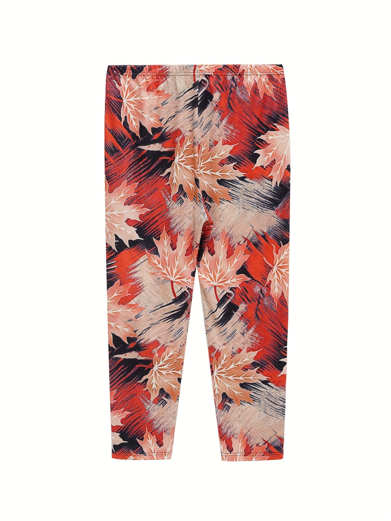 Leaf Print High Stretch Skinny Leggings