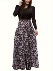 Polka Dot Print Maxi Dress Women's Plus High Waist Long Dress
