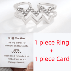Wavy CZ Decor Open Adjustable Ring Gift