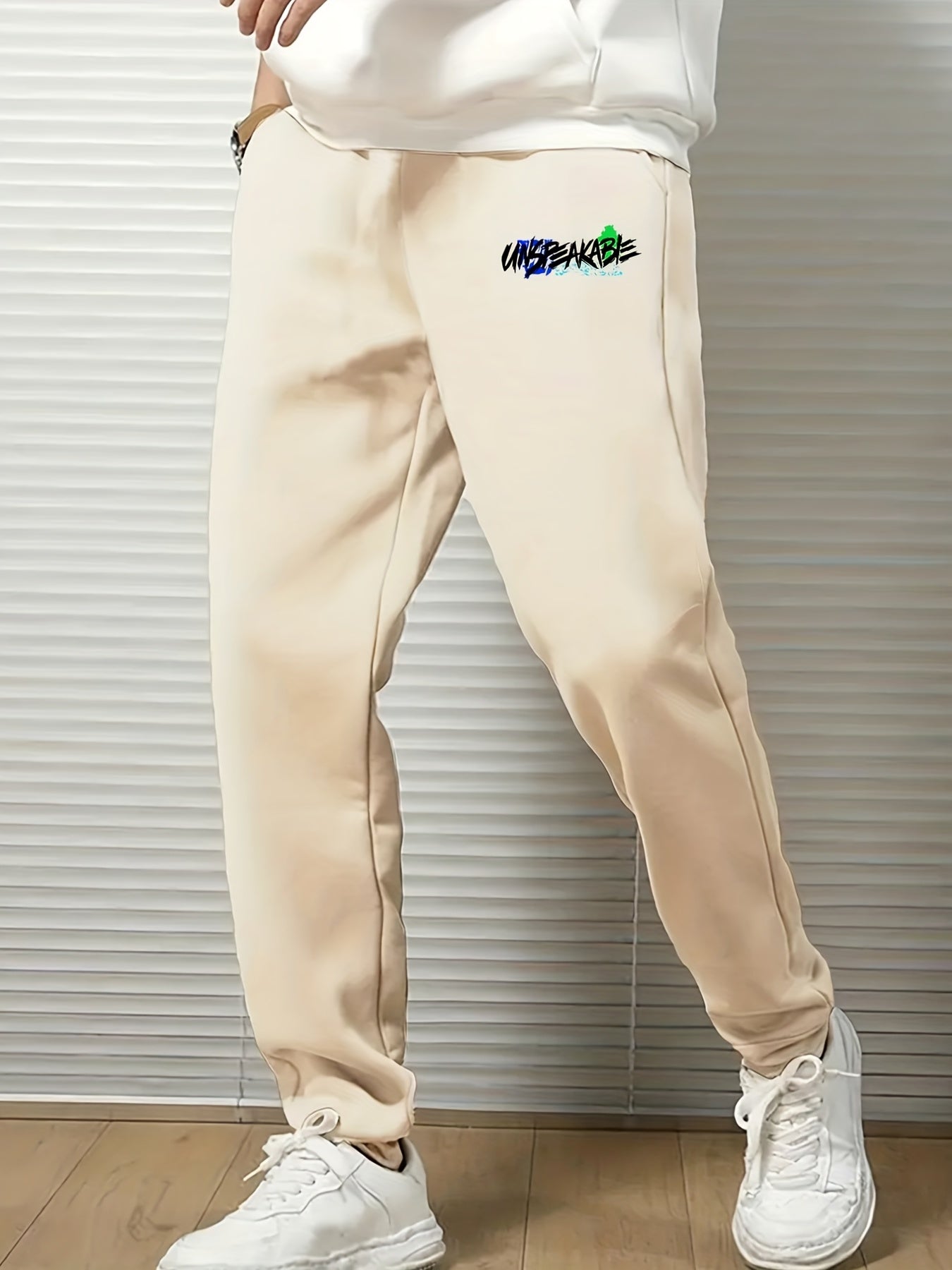 Men's Letter Print Drawstring Sweatpants Loose Fit Casual Joggers